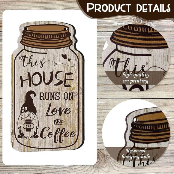 Set of 4 Coffee Wooden Hanging Signs - Picture 5 of 9